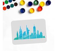 MAYJOYDIY Building Stencils for Painting Statue of Liberty New York City Plastic Drawing Stencil 29.7×21cm A4 Size Reusable for DIY Projects, Painting, Drawing, Crafts Templates