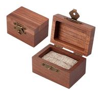 MAYJOYDIY Camel Walnut Wood Ring Box 6x4.5x3.7cm Rustic Wooden Engagement Trinket Box Solid Wood Small Treasure Storage Organizer for Storing Earrings Necklaces Bracelet
