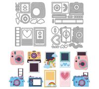 MAYJOYDIY Camera Metal Die Cuts Photo Paper Cutting Dies Film Embossing Template Heart Cloud Shaped Decoration Carbon Steel Cutting Stencils for Card Making DIY Scrapbooking Album Handbook Gift
