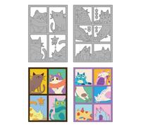 MAYJOYDIY Cat Photo Frame Metal Die Cuts Pet Animal Cutting Dies Cute Cats Embossing Template Stars Heart Carbon Steel Cutting Stencils for Card Making DIY Crafts Scrapbooking Album Gift Decoration