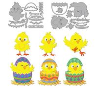 MAYJOYDIY Chick Easter Egg Dragon Metal Cutting Dies Star & Dot with Egg Nest Die Cuts Stencils Stand Winged Chick Embossing Template Dies for DIY Paper Craft Card Making Scrapbooking Album Decor