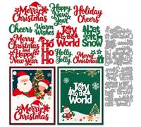 MAYJOYDIY Christmas Phrases Cutting Dies Merry Christmas and Xmas Greeting Words Die Cuts Happy New Year Letters Dies Stencils Embossing Template for Craft Scrapbooking DIY Photo Album Decorations