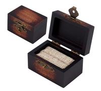 MAYJOYDIY Coconut Brown Acacia Wood Ring Box 6x4.5x3.7cm Rustic Wooden Engagement Trinket Box Solid Wood Small Treasure Storage Organizer for Storing Earrings Necklaces Bracelet