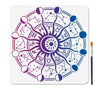 MAYJOYDIY Constellation Stencil, 30x30cm Moon Phase Painting Stencils Astrology Craft Template with Paint Brush for Wood, Wall, Window DIY Art & Home Decor