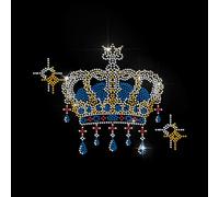 MAYJOYDIY Crown Rhinestone Iron on Hotfix Rhinestone Royal Crown Transfer Applique Heat Transfer Decal Clothing Repair Crystal Patch for Clothing Shoes Bags Hats Repair Decoration DIY Craft