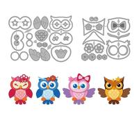MAYJOYDIY Cute Owl Metal Die Cuts Forest Animal Cutting Dies Bow Hair Clip Embossing Template for Card Making Bird Wing Carbon Steel Stencils for DIY Scrapbooking Album Handbook Gift Decoration