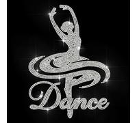 MAYJOYDIY Dancer Dance Text Rhinestone Iron on Transfer Bling DIY Patch Clothing Repair Applique T-Shirt Vest Shoes Hat Jacket Decor Clothing DIY Accessories
