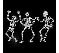 MAYJOYDIY Dancing Skeleton Man Iron on Rhinestones Funny Skull Crystal Heat Transfer Stickers Iron on Decals Bling Rhinestone Patches for T-Shirt Clothing Tote Bag Jackets DIY Art Craft Gifts
