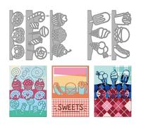 MAYJOYDIY Dessert Snack Metal Die Cuts Doughnuts Lollipops Cutting Dies Cupcake Embossing Template Ice Cream Hot Dog Carbon Steel Cutting Stencils for Card Making Scrapbooking Album Decoration