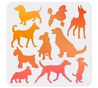 MAYJOYDIY Dog Stencil Dog Drawing Stencils 11.8×11.8inch Reusable Flexible Pet Painting Template Smooth Edge for Farmhouse Home Decor Paint on Wood/Fabric/Wall/Glass/Paper