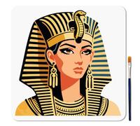 MAYJOYDIY Egypt Stencil Reusable Egyptian Writing Pharaoh Scarab Stencil for Painting 11.8x11.8 Inch Drawing Template with Paint Brush for Wall Furniture Canvas Scrapbook Decoration