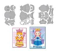 MAYJOYDIY Fairytale Princess Die Cuts for Card Making Princess Dresses Metal Cutting Dies Royal Crowns Embossing Cutting Stencil for Scrapbooking Craft Paper Birthday Card Gift Decoration