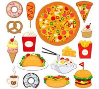 MAYJOYDIY Fast Food Cutting Dies for Card Making Hamburger Fries Pizza Coffee Metal Dies Cuts Ice Cream Hot Dog Biscuits Carbon Steel Stencils for DIY Scrapbooking Photo Album Decorative Cards