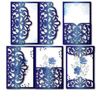 MAYJOYDIY Flower Border Metal Cutting Dies Wedding Invitation Lace Frame Cutting Dies Cut Stencils for DIY Scrapbooking Cards Decorative Embossing Paper Dies Scrapbooking Card Making Festival Decor