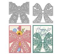 MAYJOYDIY Flower Bow Metal Cutting Dies Heart Bows Die Cuts Stencils Retro Lace Ribbon Embossing Template Dies for DIY Scrapbooking Album Decorative Embossing Paper Card Making