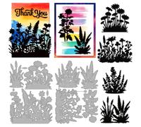 MAYJOYDIY Flower Bushes Die Cuts for Card Making Wildflowers Embossing Metal Cutting Dies Natural Leaves Grass Paper Craft Die Cuts Stencils for Scrapbooking Craft Paper Birthday Card Gift Decor