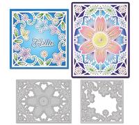 MAYJOYDIY Flower Frame Background Metal Cutting Dies, Carbon Steel, Vintage Floral Vine Design, DIY Craft Embossing Template for Scrapbooking Paper Crafting Decor Photo Album