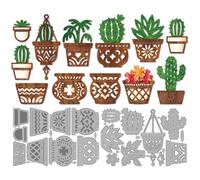 MAYJOYDIY Flower Pot Metal Die Cuts Plant Cutting Dies Cactus Embossing Template Succulent Orchid Carbon Steel Cutting Stencils for Card Making DIY Scrapbooking Album Handbook Gift Decoration
