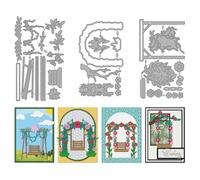 MAYJOYDIY Flower Swing Metal Cutting Dies Garden Arch Die Cuts Stencils Romantic Floral Leaves Embossing Template Dies for DIY Paper Craft Card Making Scrapbooking Album Decor