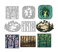 MAYJOYDIY Forest Deer Metal Cutting Dies, Tree Irregular Frame Die Cuts, Embossing Stencils for Card Making Scrapbooking Gift Tags Journal Embellishments DIY Paper Crafting Supplies