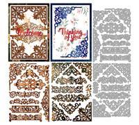 MAYJOYDIY Frame Corners Metal Die Cuts Flower Lace Border Cutting Dies Vintage Hollow Background Embossing Stencils Scrapbooking Tool for DIY Scrapbooking Craft Card Making Album Gift Decor
