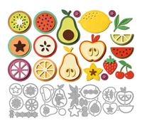 MAYJOYDIY Fruit Kiwi Pear Apple Metal Cutting Dies Watermelon Lemon Cherry Die Cuts Stencils Strawberry Orange Avocado Embossing Template Dies for DIY Paper Craft Card Making Scrapbooking Album Decor