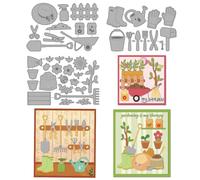 MAYJOYDIY Garden Tools Metal Cutting Dies Flower Seeds Die Cuts Stencils Watering Can Gloves Embossing Template Dies for DIY Paper Craft Card Making Scrapbooking Album Decor