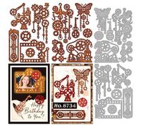 MAYJOYDIY Gear Frame Metal Die Cuts Steampunk Gear Machine Cutting Dies Machine Butterfly Embossing Stencils Scrapbooking Tool for DIY Scrapbooking Craft Card Making Album Gift Decor