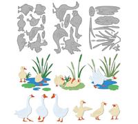 MAYJOYDIY Geese Ducks Metal Die Cuts Bulrush Cutting Dies Lake Embossing Template Swan Animal Carbon Steel Cutting Stencils for Card Making DIY Scrapbooking Album Handbook Gift Decoration