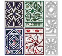 MAYJOYDIY Geometric Frame Metal Die Cuts Hollow Rectangle Cutting Dies Swirl Frame Embossing Template Carbon Steel Cutting Stencils for Card Making DIY Scrapbooking Album Gift Decoration