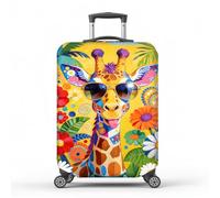 MAYJOYDIY Giraffe Funny Luggage Cover Colorful Plants Elastic Baggage Covers Palm Trees Dust-Proof Suitcase Sleeve Anti-Scratch Washable Suitcase Protector L Fit 26-28 Inch/66cm-71cm Luggage