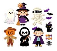 MAYJOYDIY Halloween Ghost and Monster Die Cuts Witch Pumpkin Scarecrow Embossing Template Grim Reaper Skeleton Carbon Steel Cutting Stencils for Card Making DIY Scrapbooking Album Gift Decoration