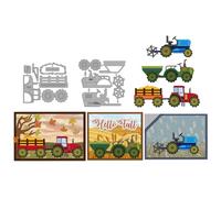 MAYJOYDIY Harvest Tractor Metal Die Cuts Farmland Wheat Cutting Dies Stencil Farmer Harvester Embossing Scrapbooking Cuts Template for DIY Scrapbooking Craft Card Making Album Gift Decor