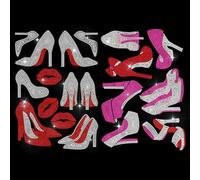 MAYJOYDIY High Heels Glass Hotfix Rhinestone Lip Prints Iron-on Rhinestone Bling Crystal Decals for Clothes Bags Hats Pants Garment Decoration DIY Decor