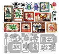 MAYJOYDIY Insect Specimen Holder Metal Cutting Dies Bee Spider Beetle Die Cuts Butterfly Slide Embossing Template Carbon Steel Stencils for Card Making Scrapbooking Album Handbook Gift Decoration