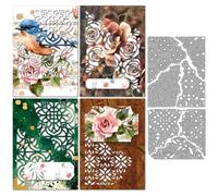 MAYJOYDIY Irregular Background Metal Cutting Dies Floral Wall Die Cuts Stencils Vintage Vine Grid Embossing Template Dies for DIY Paper Craft Card Making Scrapbooking Album Decor