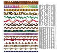 MAYJOYDIY Lace Border Metal Cutting Dies Irregular Borders Die Cuts Decorative Trim Embossing Template Patterned Edge Carbon Steel Stencils for Card Making Scrapbooking Album Handbook Gift Decoration