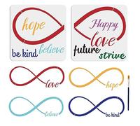 MAYJOYDIY Large Infinity Symbol Stencil Set of 2, 22x8.5 Inch Splicing Design, Love Hope Happy Word Template Reusable for Painting on Wood Signs, Wall Art, Home Decor