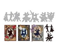 MAYJOYDIY Latin Dance Metal Cutting Dies Ballroom Dancing Die Cuts Stencils Dancer Silhouettes Embossing Template Dies for DIY Paper Craft Card Making Scrapbooking Album Decor