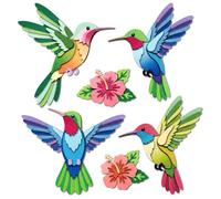 MAYJOYDIY Layered Hummingbirds Metal Die Cuts Hibiscus Flowers Cutting Dies Flying Birds Embossing Template Carbon Steel Cutting Stencils for Card Making Scrapbooking Album Gift Decoration