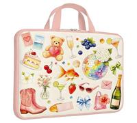 MAYJOYDIY Leisure Vacation Laptop Sleeve for 13-16 Inch Notebook Teddy Bear Printed Protective Laptop Carrying Case with Handle Disco Ball Notebook Bag for Commute Class Library Business Trip