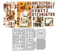 MAYJOYDIY Letters Numbers Metal Cutting Dies Planning Pages Stamp Frame Die Cuts Template Label Holes Flowers Embossing Cutting Stencil for Card Making DIY Scrapbooking Craft Paper Album Decoration