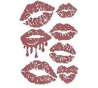 MAYJOYDIY Lip Print Rhinestone Iron on Applique Kiss Lips Crystal Hotfix Transfer Stickers Graffiti Style Bling Crystal Decals for Shirt Clothing Jacket Hat Bag Valentines' Day Decor DIY Craft