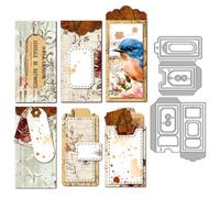 MAYJOYDIY Long Envelopes Metal Die Cuts Vintage Labels Cutting Dies Decorative Frames Embossing Template Carbon Steel Cutting Stencils for Card Making DIY Scrapbooking Album Handbook Gift Decoration