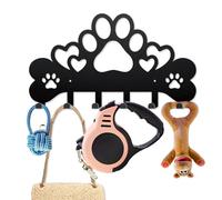 MAYJOYDIY Love Dog Paws Metal Key Hook Puppy Bones Coat Rack Wall Mounted 40×22.2cm Art Wall Decor Key Holder Organizer Rack with 6 Hooks for Gift Coats Hats Towels Bags Hanging