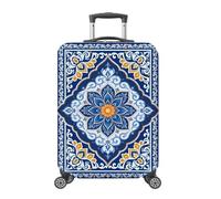 MAYJOYDIY Luggage Cover Elastic Baggage Covers Dust-Proof Suitcase Sleeve Anti-Scratch Washable Suitcase Protector, Mediterranean Tile, Mediterranean Tile