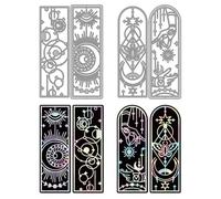 MAYJOYDIY Magic Bookmark Metal Die Cuts Universe Cutting Dies Sun Moon Star Embossing Template Lunar Phase Moth Carbon Steel Cutting Stencils for Card Making DIY Scrapbooking Album Gift Decoration