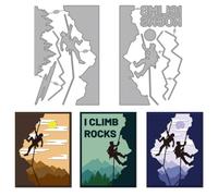 MAYJOYDIY Man Rock Climbing Die Cuts for Card Making Extreme Sports Metal Cutting Dies Mountain Climbing Embossing Cutting Stencil for Scrapbooking Craft Paper Birthday Card Gift Decoration