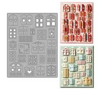 MAYJOYDIY Mini Window Border Metal Cutting Dies Heart Star Butterfly Stencils Flower Rabbit Paw Print Embossing Template Dies for DIY Paper Craft Card Making Scrapbooking Album Decor