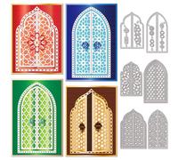 MAYJOYDIY Morocco Arch Door Window Metal Die Cuts Ornate Door Window Frame Cutting Dies Embossing Stencils Flower Door Carbon Steel Cut Dies for DIY Card Scrapbooking Photo Album Craft Decor